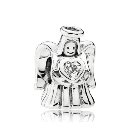 Pandora 925 Silver 792010CZ Angel Love String Decoration