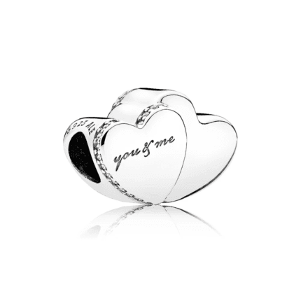 Pandora 925 silver 796560CZ two heart interdependent string decoration