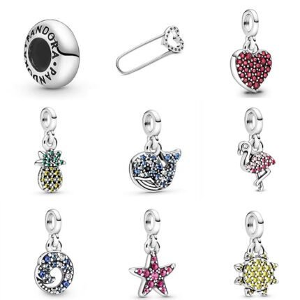 Fashionable 925 silver exquisite small whale pineapple and other styles of small pendants, can be freely matched