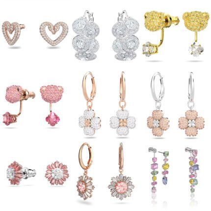 2024 New Fashionable and High end Sparkling Zircon Women's Multi functional Earrings