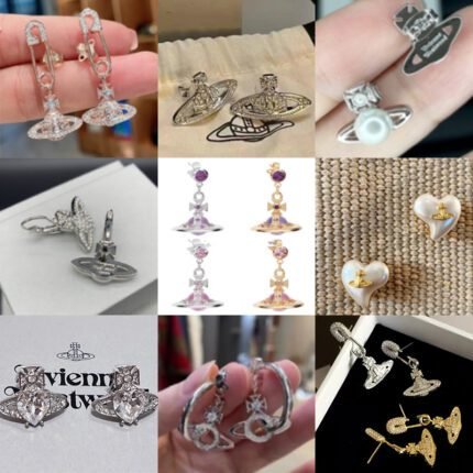 2024 New Exquisite Rose Gold Planetary Trajectory Inlaid Diamond Earrings