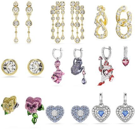 Sparkling round zircon gold tassel earrings