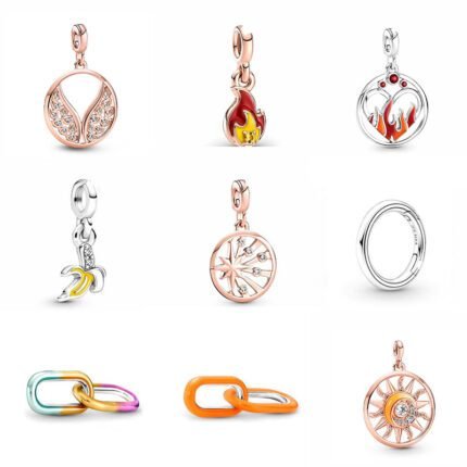 New Fashion 925 Silver Flame Shaped Exquisite Small Pendant, Multiple Styles to Choose from, Free Matching