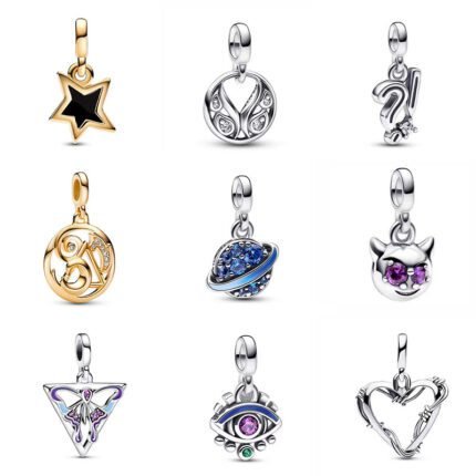 Fashionable 925 silver star, planet and other exquisitely designed small pendants, with multiple styles to choose from