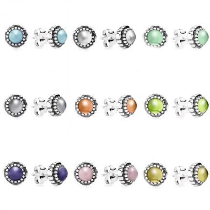 Fashionable 925 silver personalized design earrings, available in various colors