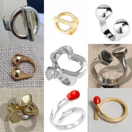 2025 New Fashionable and Versatile Ball Open Ring, Simple Love Frame Ring