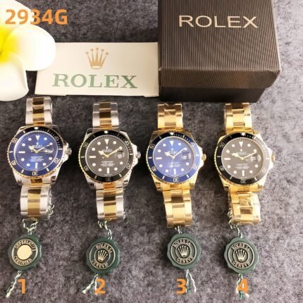 Rolex 2934G Series Watches: Submariner-Inspired Design with Luxe Metal Bracelet & Colorful Ceramic Bezel Elegance