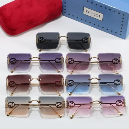 Gucci Rimless Square Sunglasses Collection: Iconic Design in Vibrant Hues