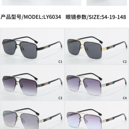 Gucci - Style Square Sunglasses (Model LY6034): Diverse Colors, Sleek Design